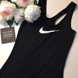 NIKE PRO Dri-Fit Racerback Tank White Logo XS